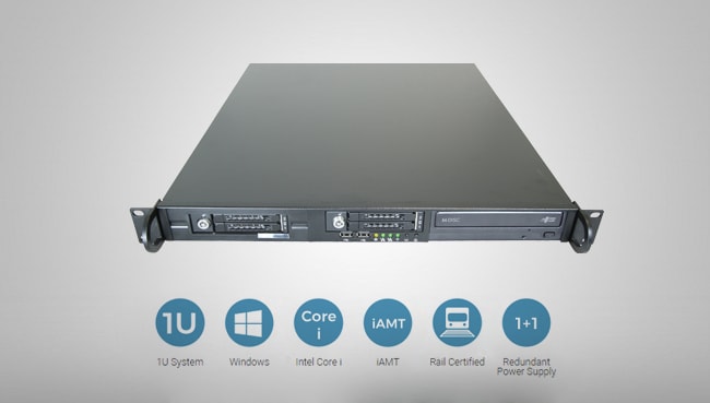 1U Rail-certified computer